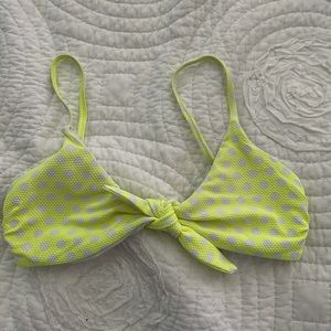 Neon Yellow Polka Dot Bikini Top